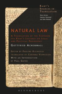 Achenwall Natural Law English translation Corinna Vermeulen